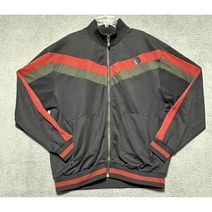 Y2K BLAC Label Premium Striped Full Zip Track Jacket Size 3XL Grunge Emo Punk